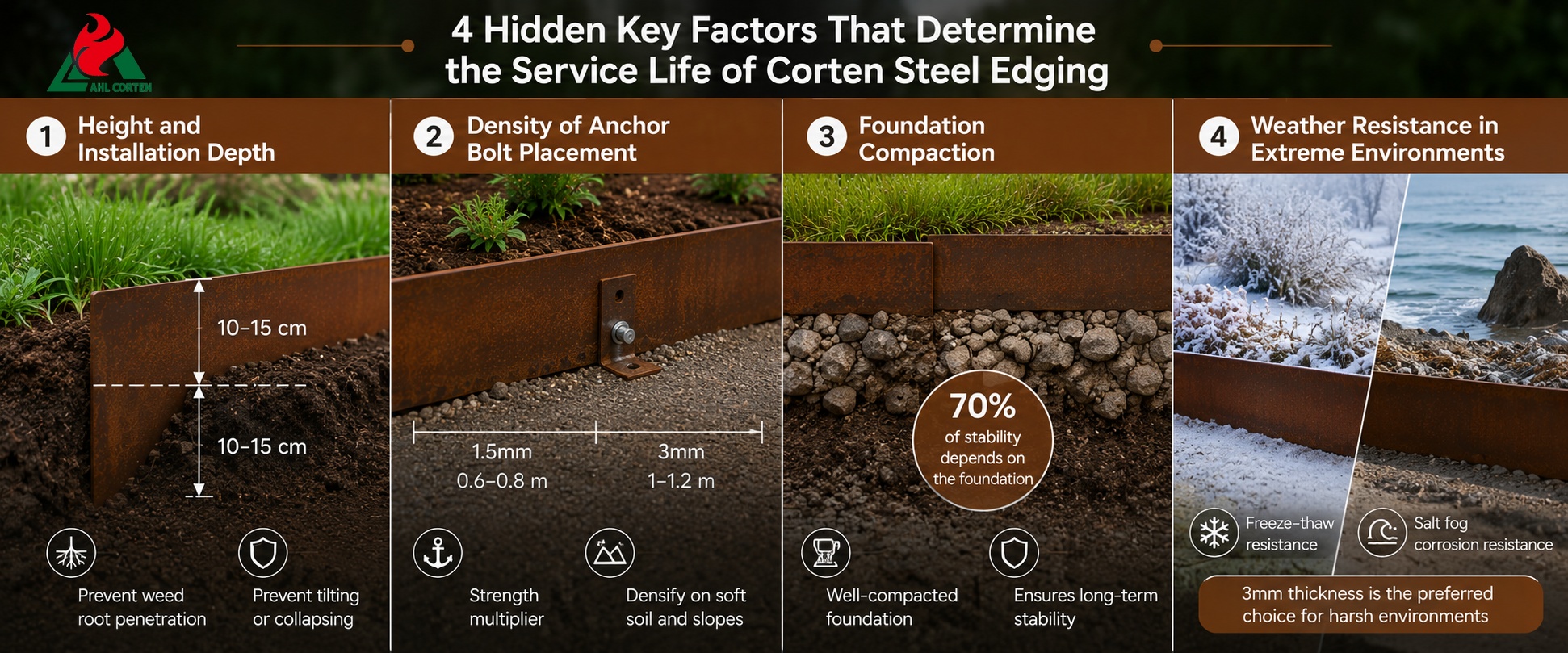 4 Hidden Key Factors That Determine the Service Life of Corten Steel Edging